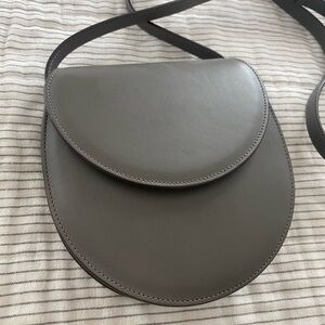 Hunting Season Grey Leather Small Saddle Bag